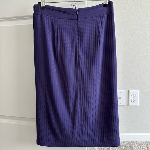 MM Lafleur The Lenox Skirt Foulard High Rise Deep Purple Knee Length Skirt -6(M) - Picture 6 of 12